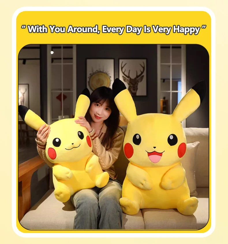 Pokemon Kawaii Pikachu Cute Stuffed Toys High-Quality Anime Throw Pillow Birthday Christmas Gift for Children Friends Boys Girls