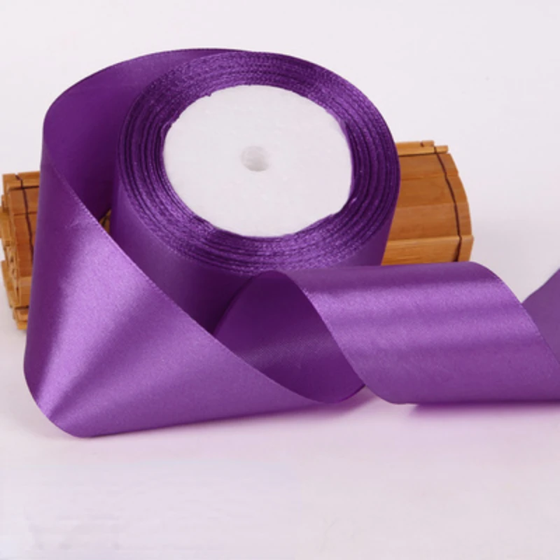 6/10/15/20/25/40/50mm Dark Purple Silk Ribbon Wedding Party Decoration Gift Wrapping Christmas Sewing Fabric Ribbon 22meters/lot