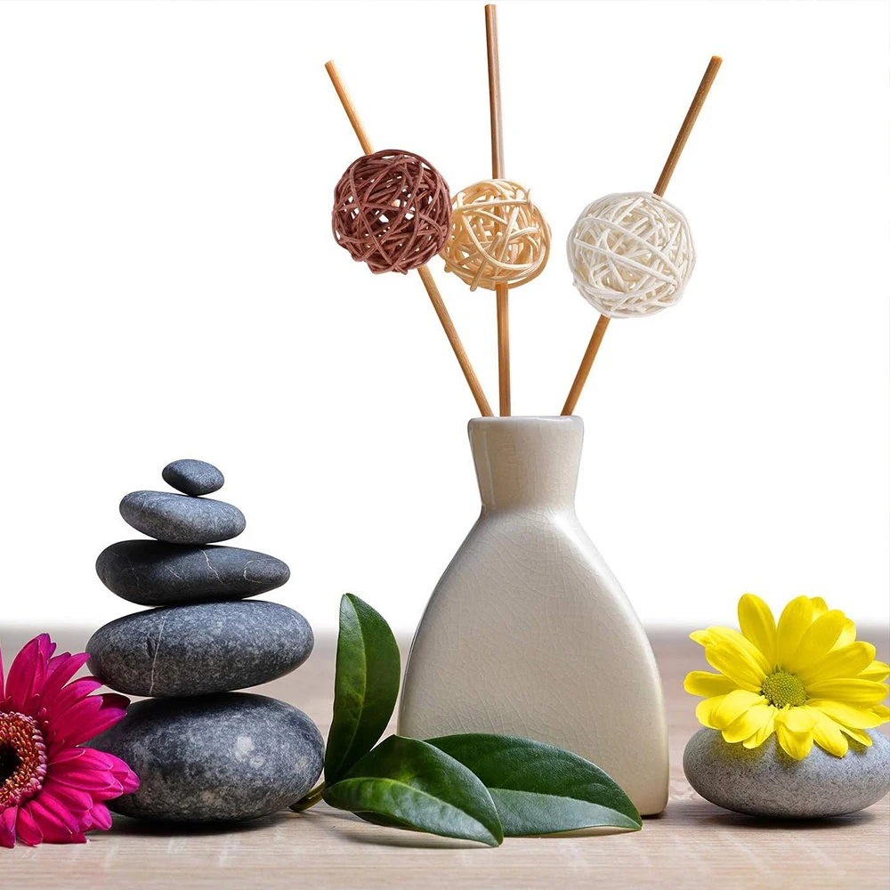 3/12Pcs Rattan Balls Natural Decorative Balls Vase Filler for Wedding Christmas Home Table Decor Tree Branches Ornament Party