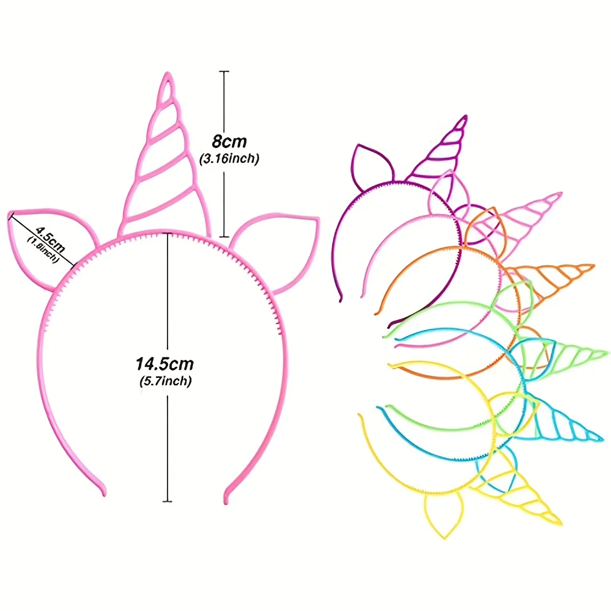 6Pcs Unicorn Birthday Party Favors Unicorn Headbands for Girls Halloween Christmas Party Supplies Gift Cosplay Plastic Hairbands