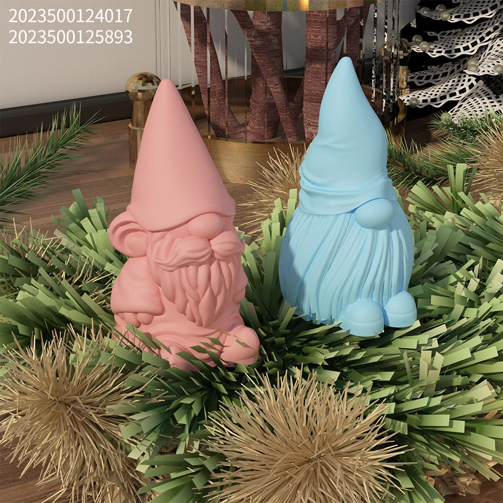LZ024 3D Faceless Dwarf Candle Silicone Mold Little Man Santa Claus Aromatherapy Gypsum Resin Molds Christmas Decoration