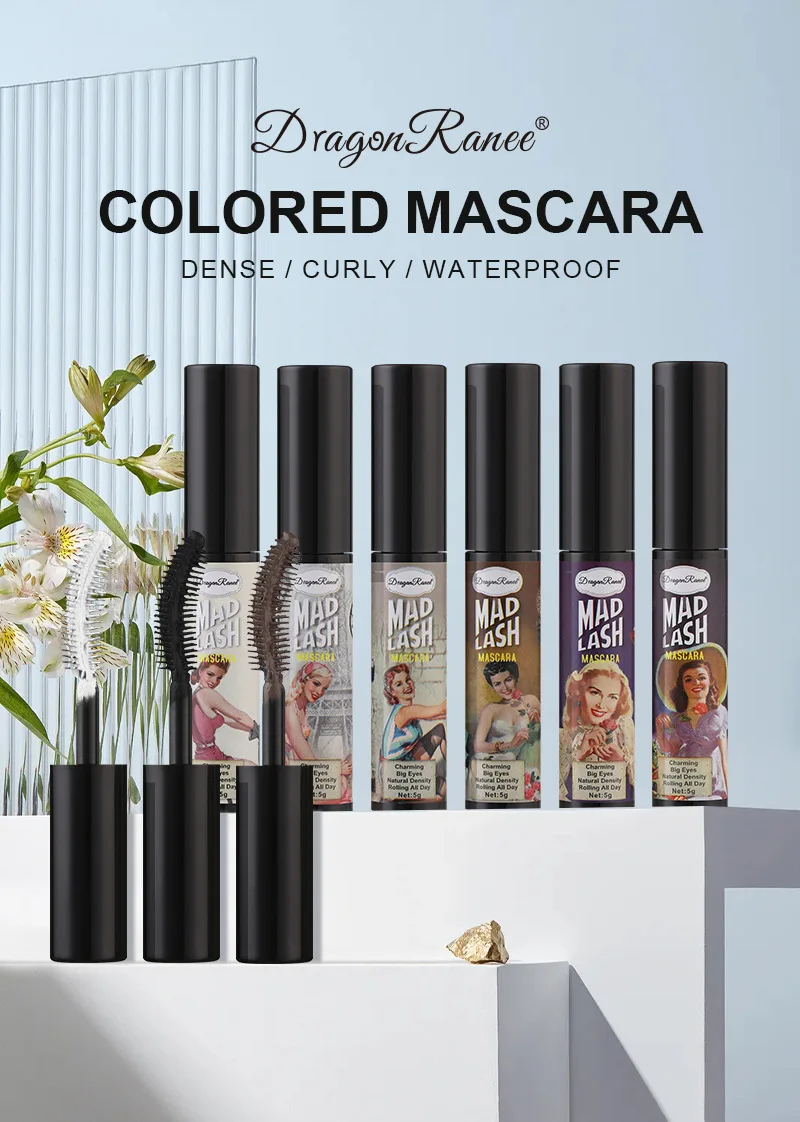 Colorful Mascara Eyelash Extension Blue Pink Green Waterproof Mascara Charming Long Lasting Curling Mascara Eye Christmas Makeup