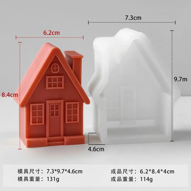 2026 Christmas House Silicone Candle Mold 3D Castle Villa Crafts Resin Gypsum Cement Mould Christmas Gift Festival Decoration