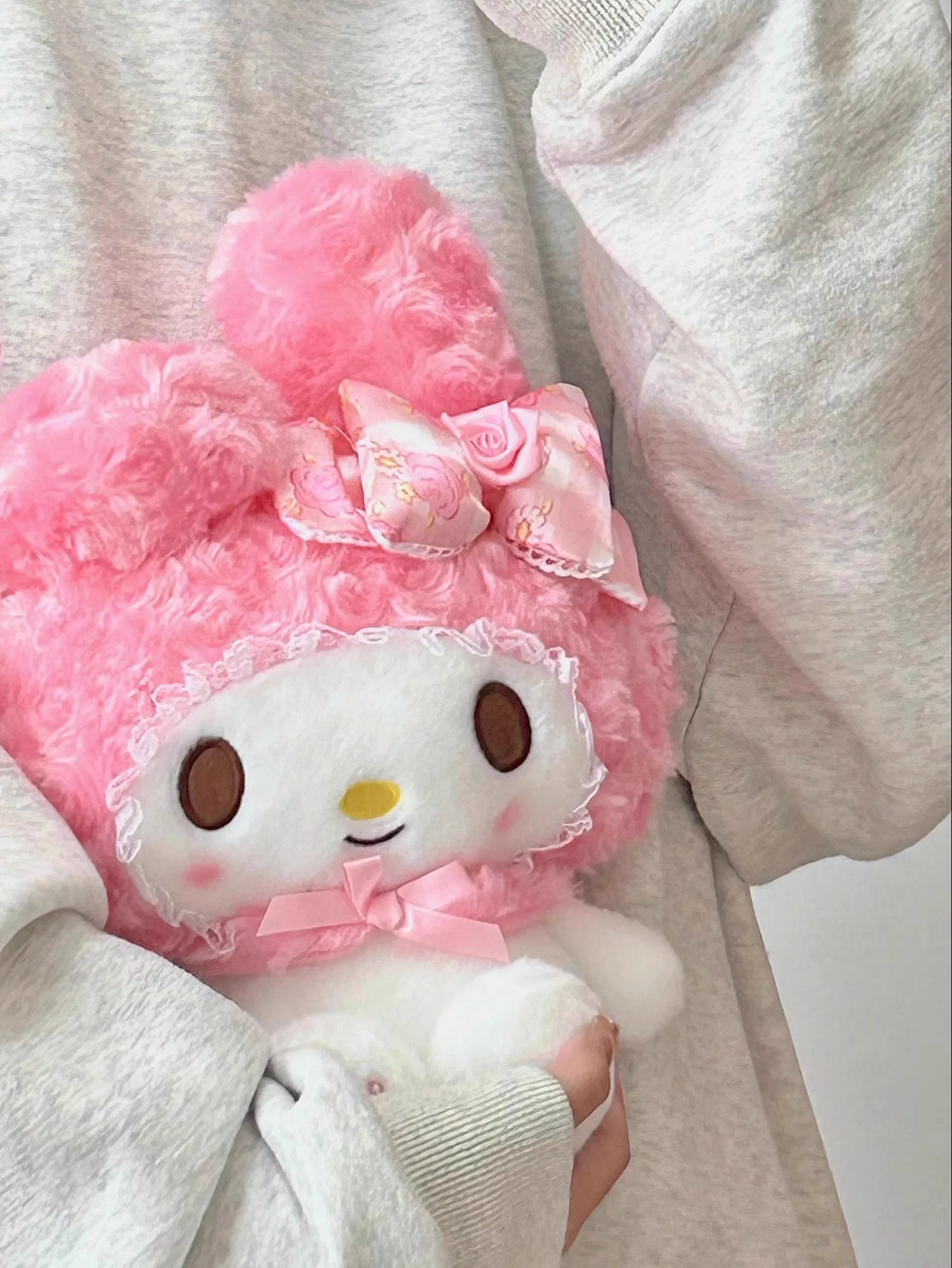 30CM Genuine Sanrio Rose Series Hello Kitty Melody Stuffed Toy Plush Toy Peluche Anime Doll Birthday Christmas Gift For Girl