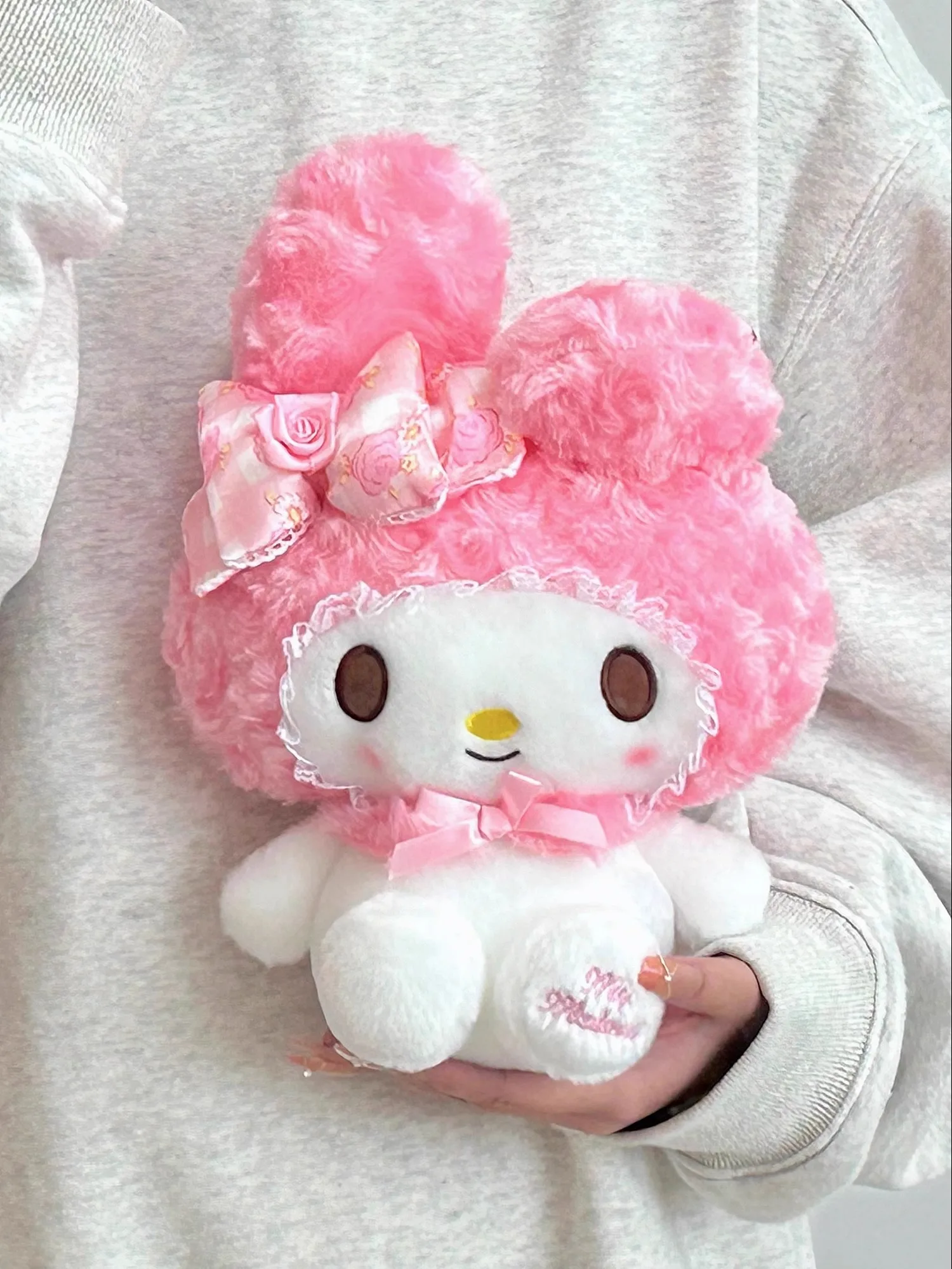 30CM Genuine Sanrio Rose Series Hello Kitty Melody Stuffed Toy Plush Toy Peluche Anime Doll Birthday Christmas Gift For Girl