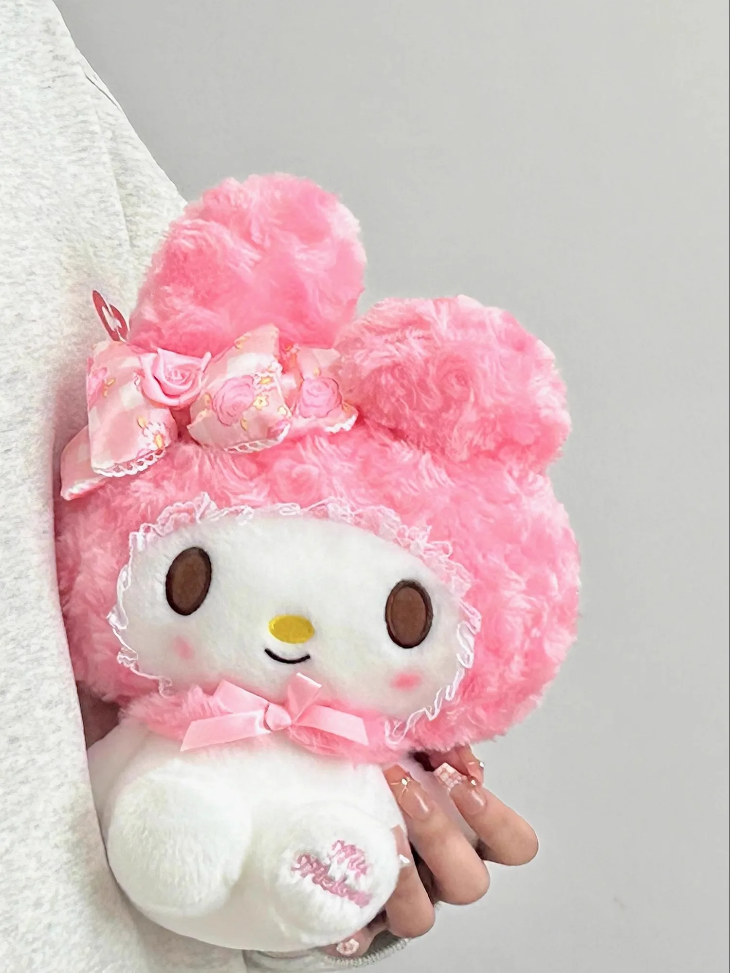 30CM Genuine Sanrio Rose Series Hello Kitty Melody Stuffed Toy Plush Toy Peluche Anime Doll Birthday Christmas Gift For Girl