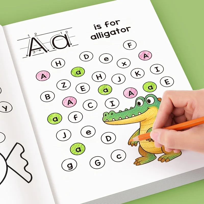 Children's Alphabet Practice Book - Alphabet Learning and Creative Coloring Activities, Developing Writing Skills, Back-To-School Supplies, Easter and Christmas Gifts, Preschoolers, Alphabet Learning Book, Preschool Activities, Fun Illustrations, Engaging Illustrations