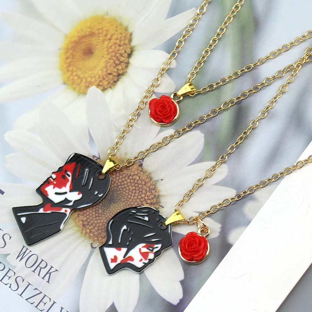 Rock Band My Chemical Romance Necklaces Cosplay MCR Stainless Steel Guitar Pick Pendant Necklace Cos Accessories Christmas Gifts
