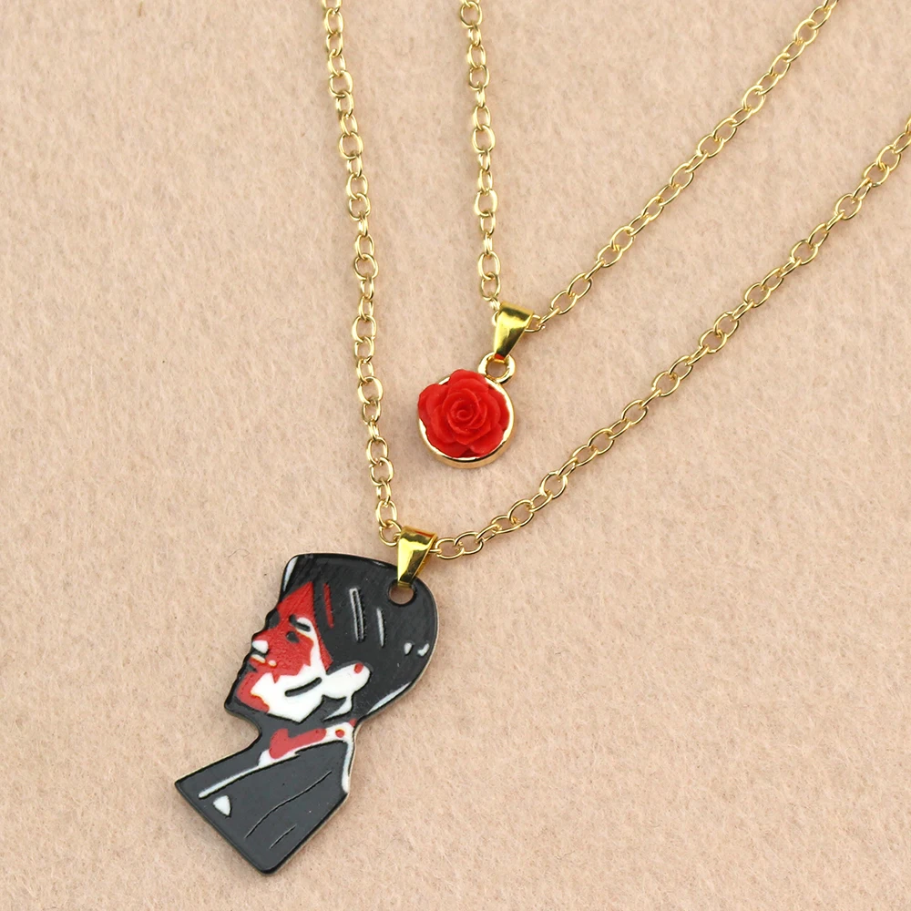 Rock Band My Chemical Romance Necklaces Cosplay MCR Stainless Steel Guitar Pick Pendant Necklace Cos Accessories Christmas Gifts