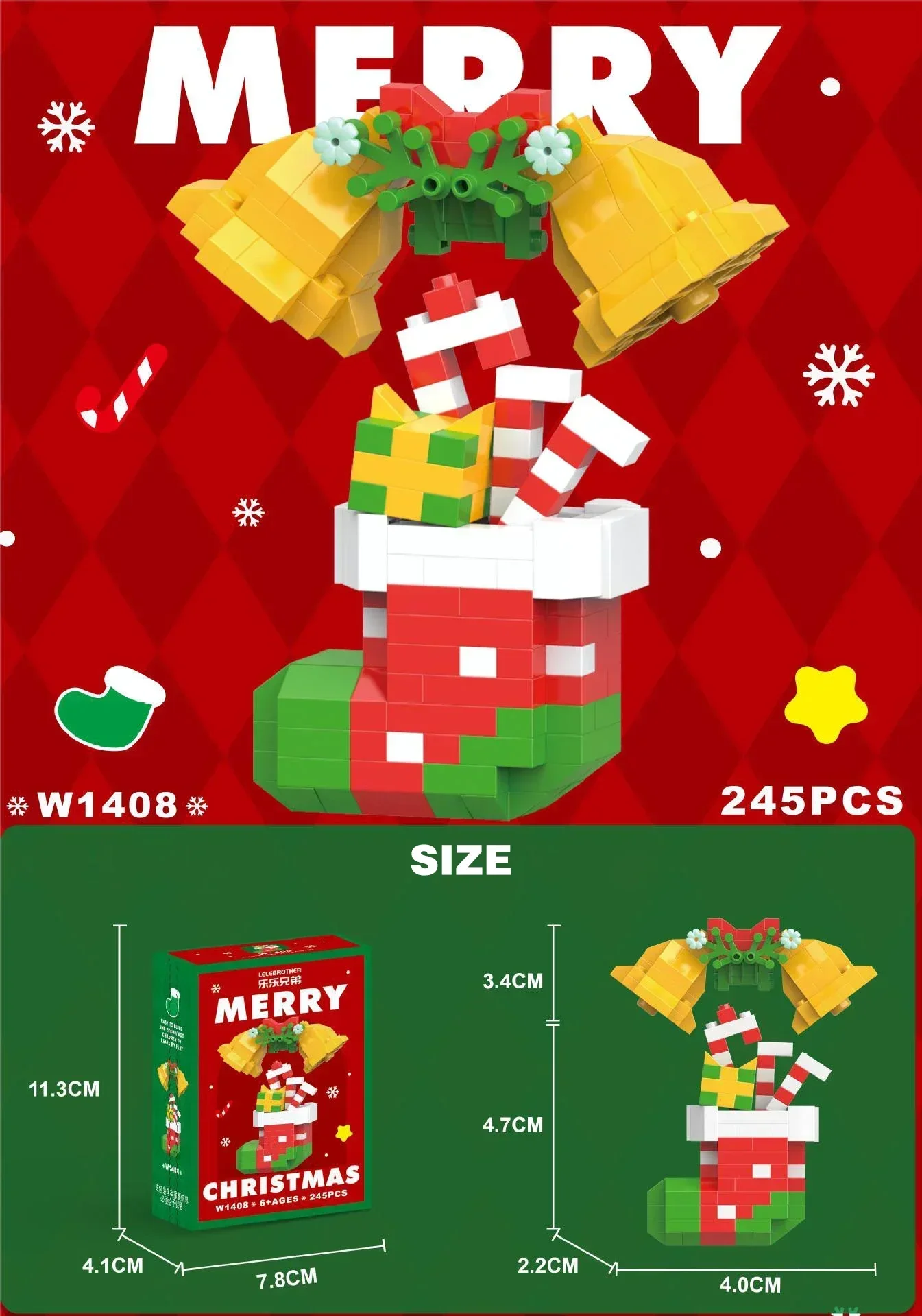 Christmas Gifts Micro Building Block Series Santa Claus Reindeer Puzzle Assembling Bricks Table Decoration Toys Kids