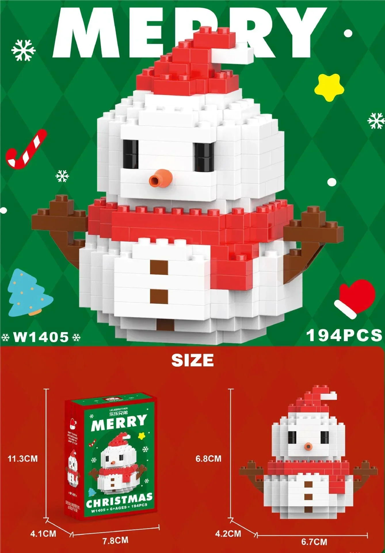 Christmas Gifts Micro Building Block Series Santa Claus Reindeer Puzzle Assembling Bricks Table Decoration Toys Kids