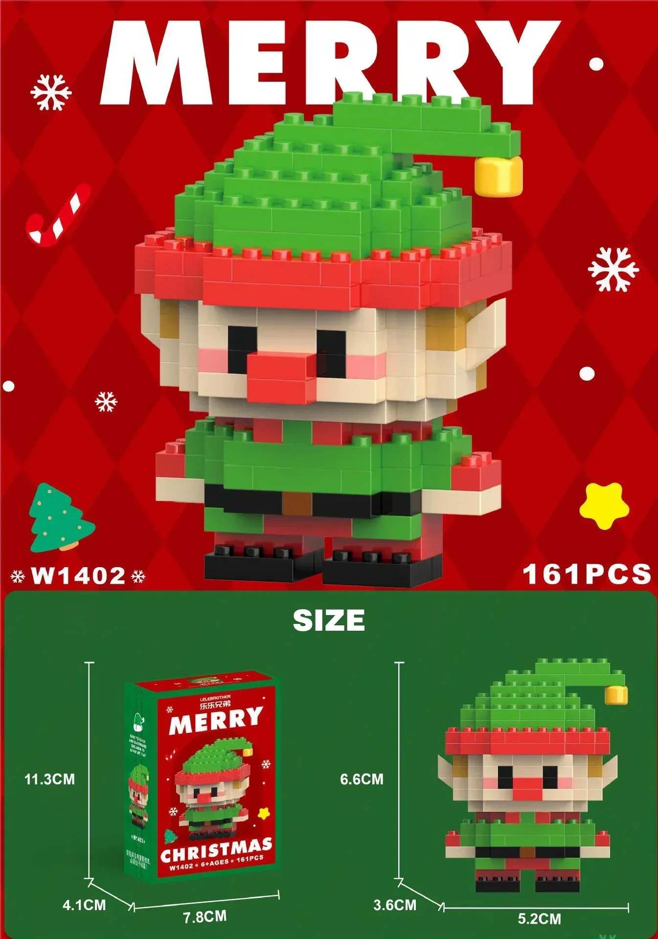 Christmas Gifts Micro Building Block Series Santa Claus Reindeer Puzzle Assembling Bricks Table Decoration Toys Kids