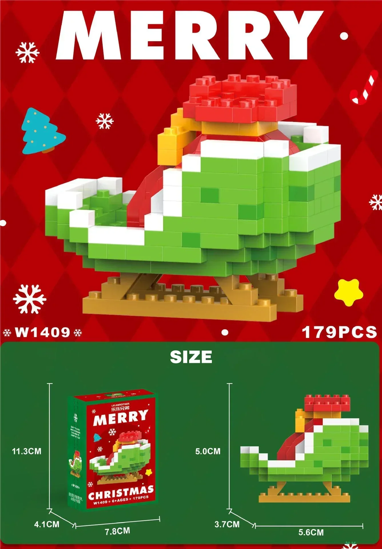 Christmas Gifts Micro Building Block Series Santa Claus Reindeer Puzzle Assembling Bricks Table Decoration Toys Kids