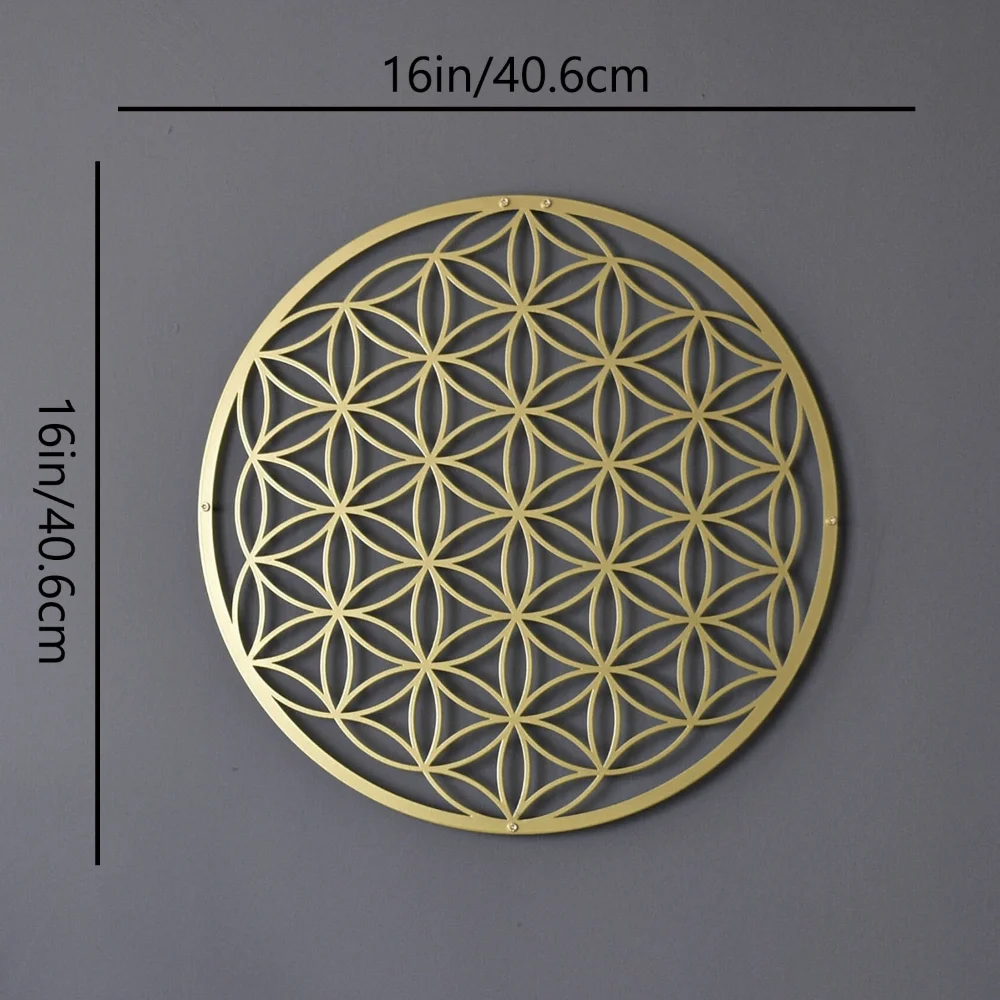 1PC Flower of Life & Lotus Metal Wall Sculpture | Halloween & Christmas Gift, Bedroom/Living Room/Couch Above Decor