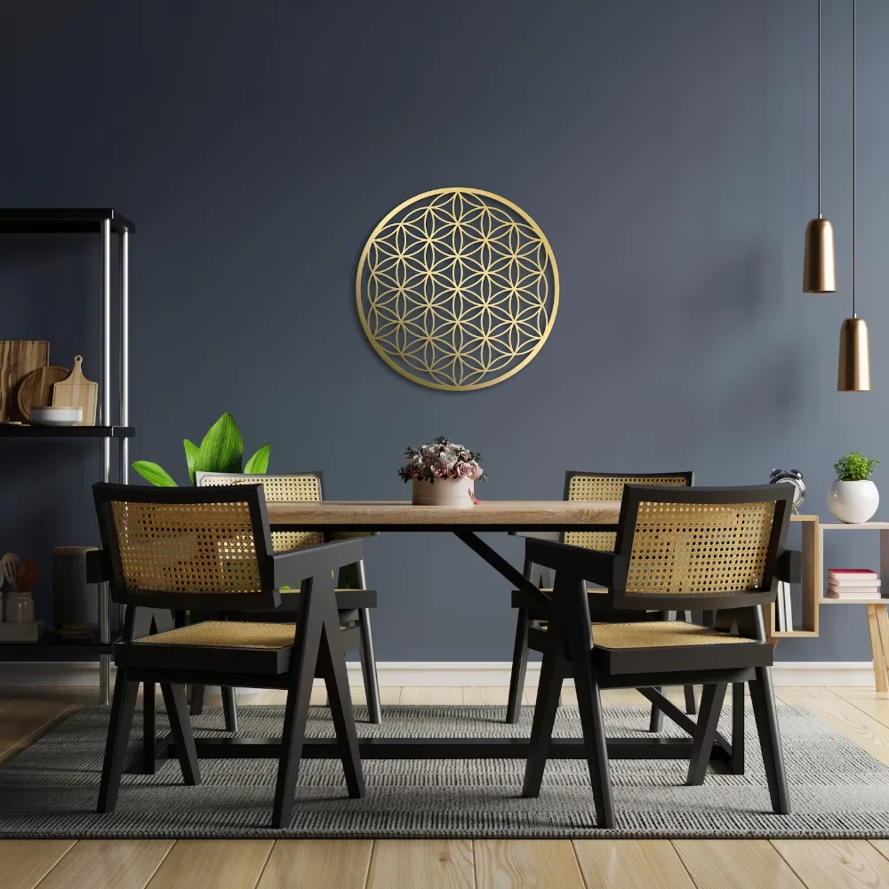 1PC Flower of Life & Lotus Metal Wall Sculpture | Halloween & Christmas Gift, Bedroom/Living Room/Couch Above Decor