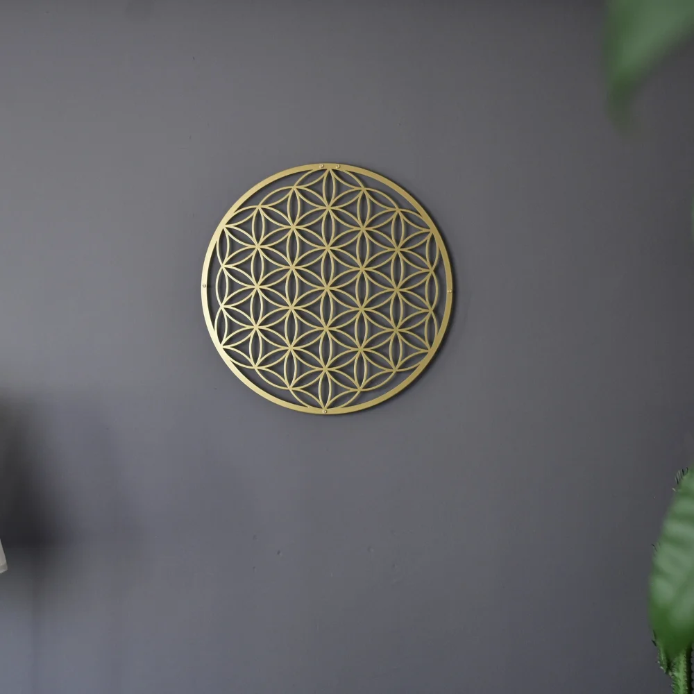 1PC Flower of Life & Lotus Metal Wall Sculpture | Halloween & Christmas Gift, Bedroom/Living Room/Couch Above Decor