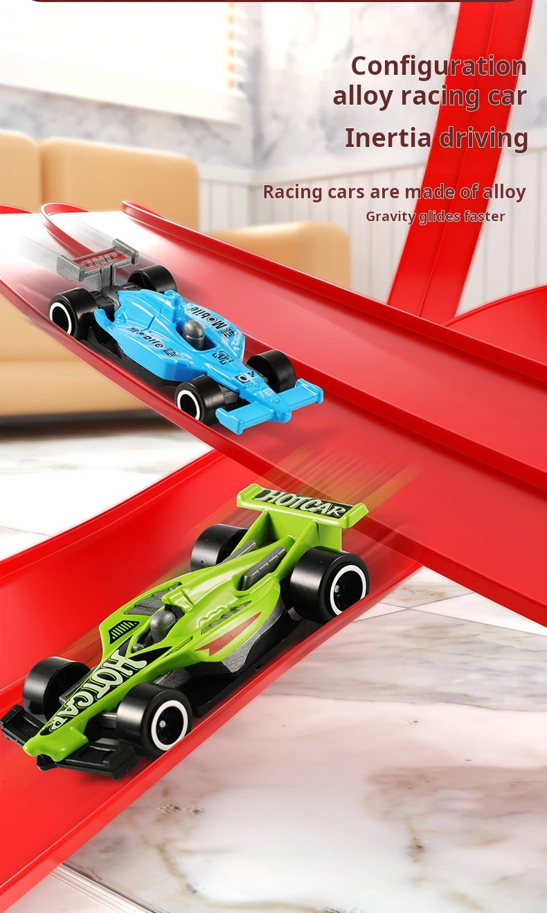 Net Bag 13Ft/16.3Ft Flexible Track Toy & Miniature Car DIY Competitive Rail Vehicle Game Educational Gift for Children Christmas