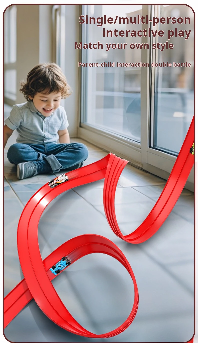 Net Bag 13Ft/16.3Ft Flexible Track Toy & Miniature Car DIY Competitive Rail Vehicle Game Educational Gift for Children Christmas