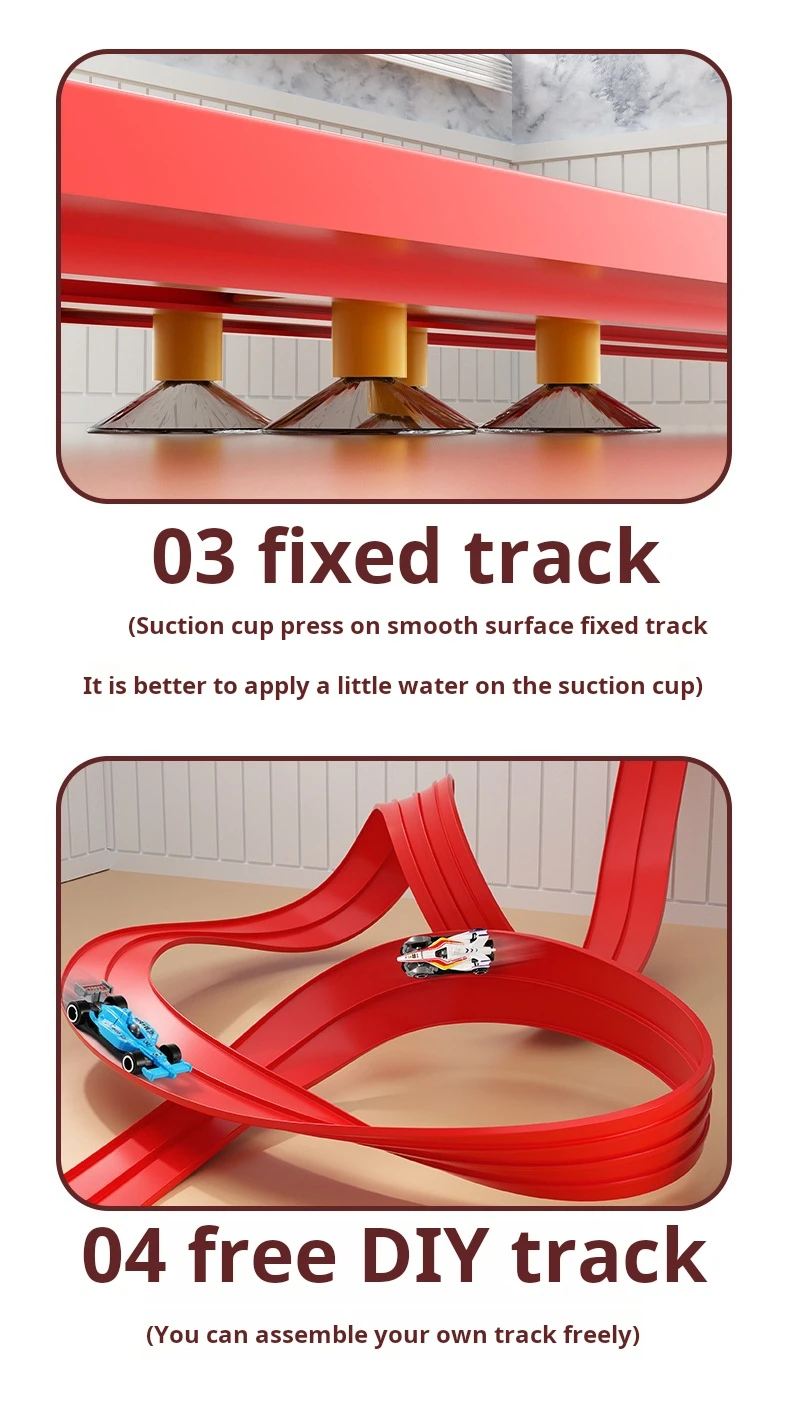 Net Bag 13Ft/16.3Ft Flexible Track Toy & Miniature Car DIY Competitive Rail Vehicle Game Educational Gift for Children Christmas