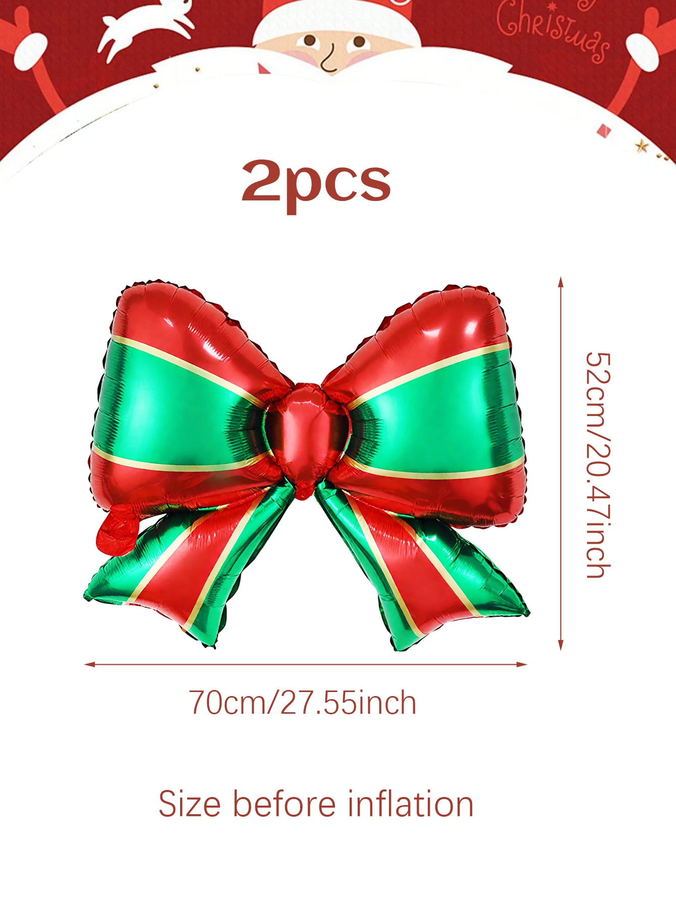 2pcs Christmas Bow Balloons, Christmas, Wedding, Birthday Party Supplies, Bow Theme, Party Event Decoration, Holiday Celebration