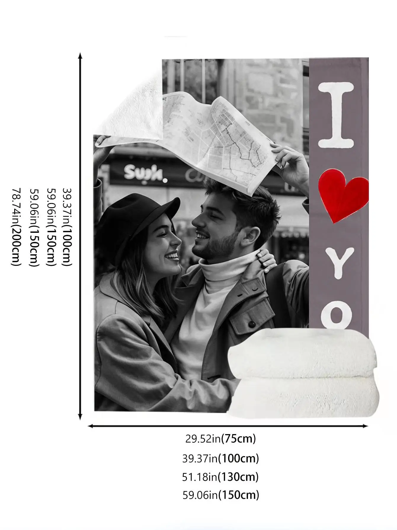 1 Piece Custom Photo Personalized Flannel Blanket - Ideal Gift for Christmas, Halloween, Birthdays, and Anniversaries, Soft, Warm, Comfortable, Skin-Friendly, Machine Washable Blanket, Suitable for Sofa, Bed, Car, Camping, Office, Home Decor