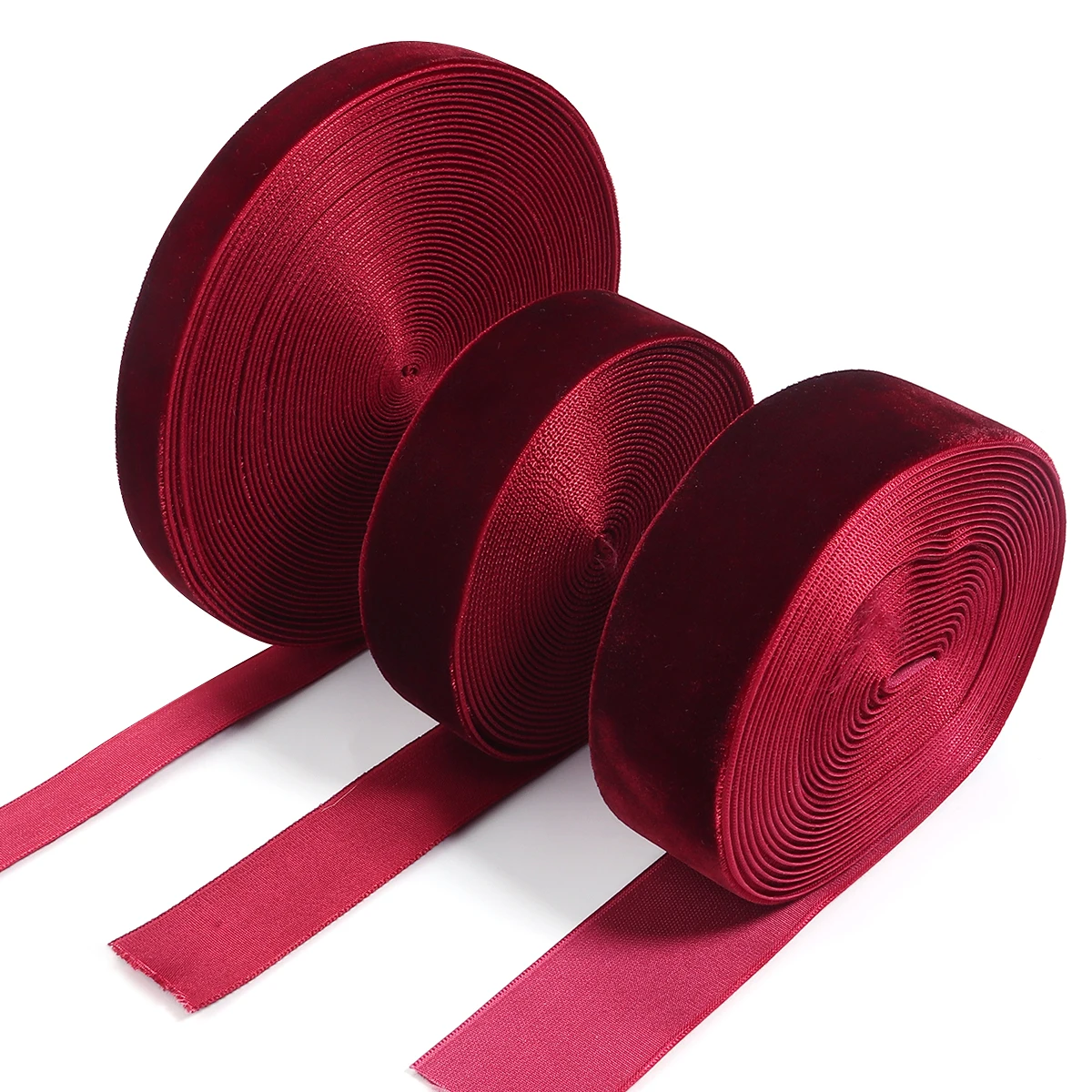 5-10yards/roll Velvet Ribbons Black Wine Red Color Single Face Flocking Webbing For DIY Christmas Crafts Wrapping Decoration