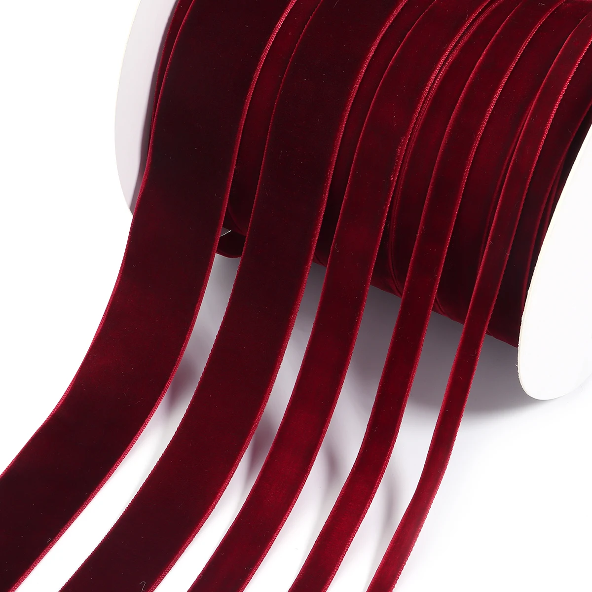 5-10yards/roll Velvet Ribbons Black Wine Red Color Single Face Flocking Webbing For DIY Christmas Crafts Wrapping Decoration