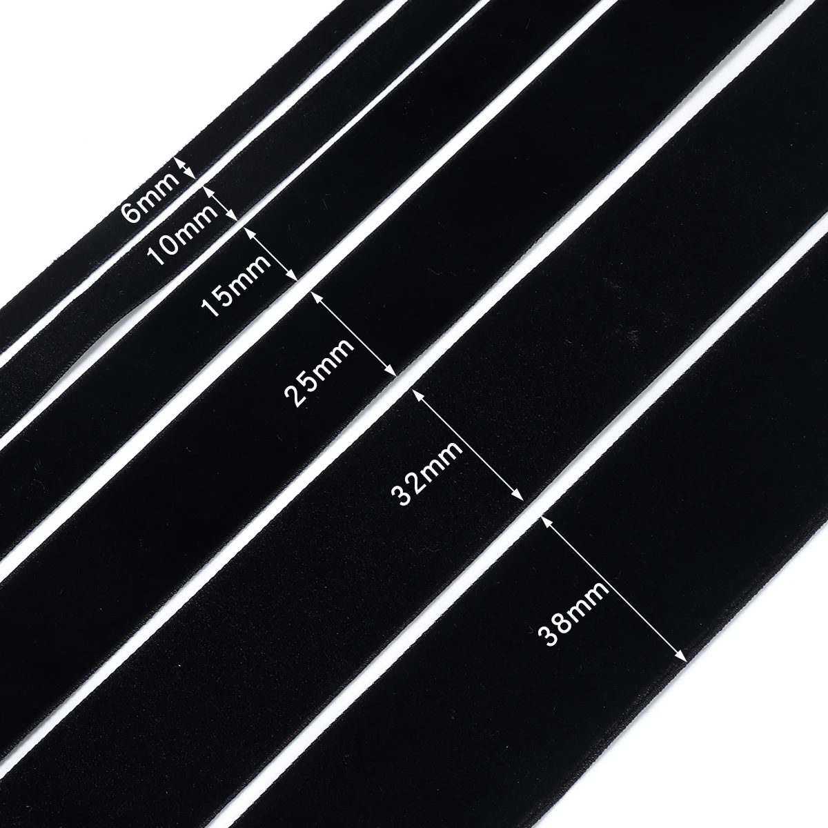 5-10yards/roll Velvet Ribbons Black Wine Red Color Single Face Flocking Webbing For DIY Christmas Crafts Wrapping Decoration