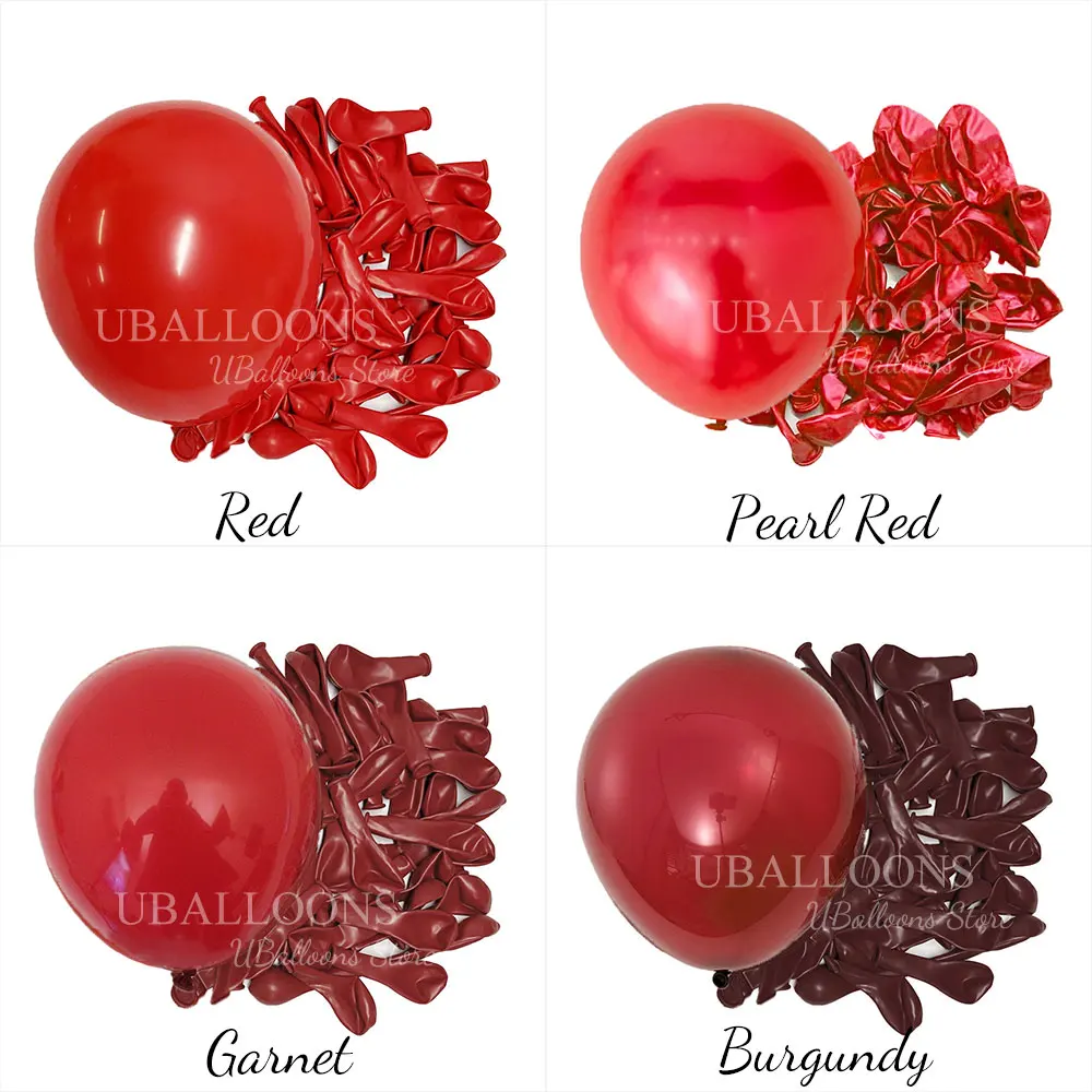 10/30/50Pcs Red Balloons Dark Wine Red Garnet Burgundy Latex Balloons for Birthday Christmas Engagement Wedding Party Decoration