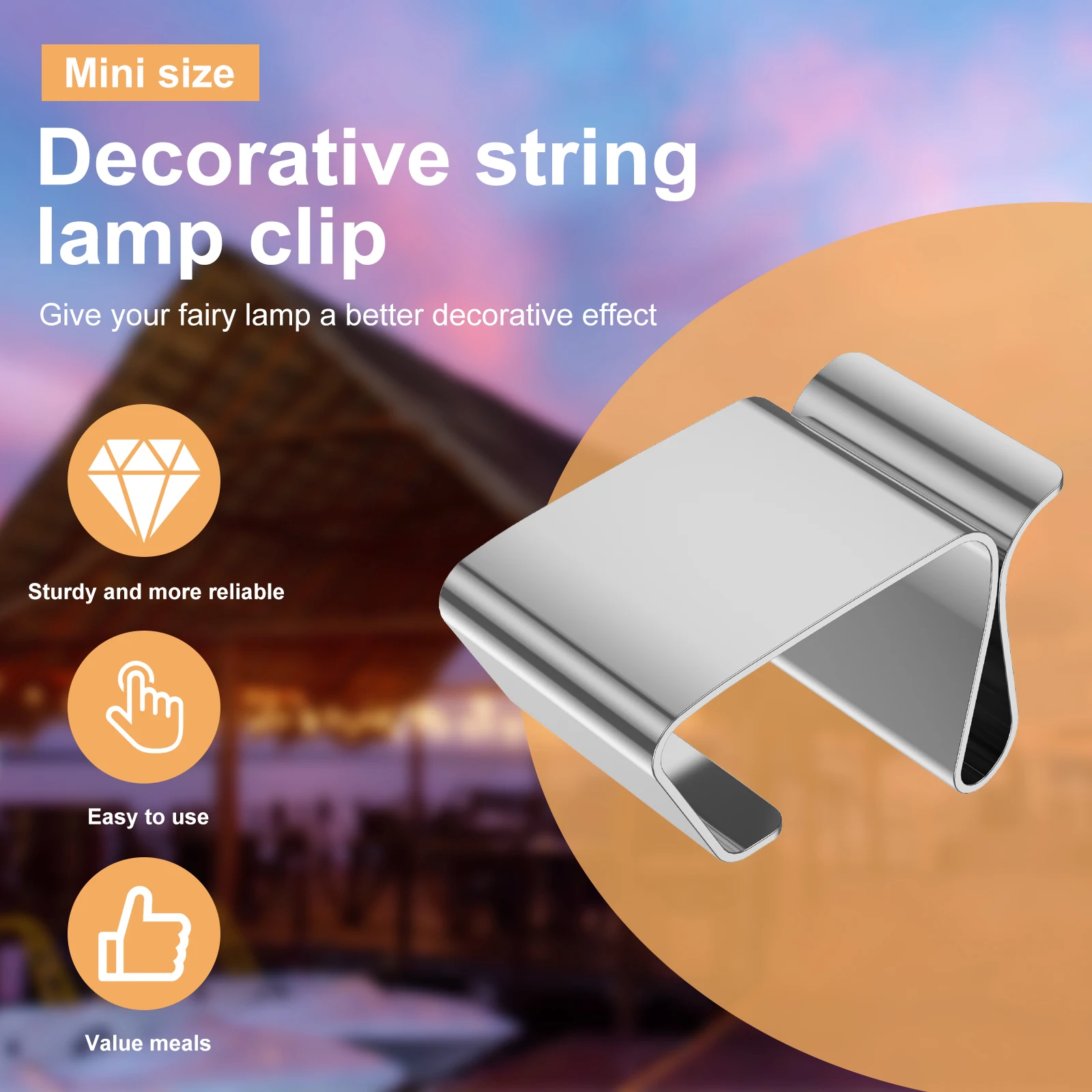 50/100Pcs Holiday Lights Roof Hooks Gutter Clips Christmas Lights Gutter Stainless Steel Hooks for Hanging Outdoor String Light