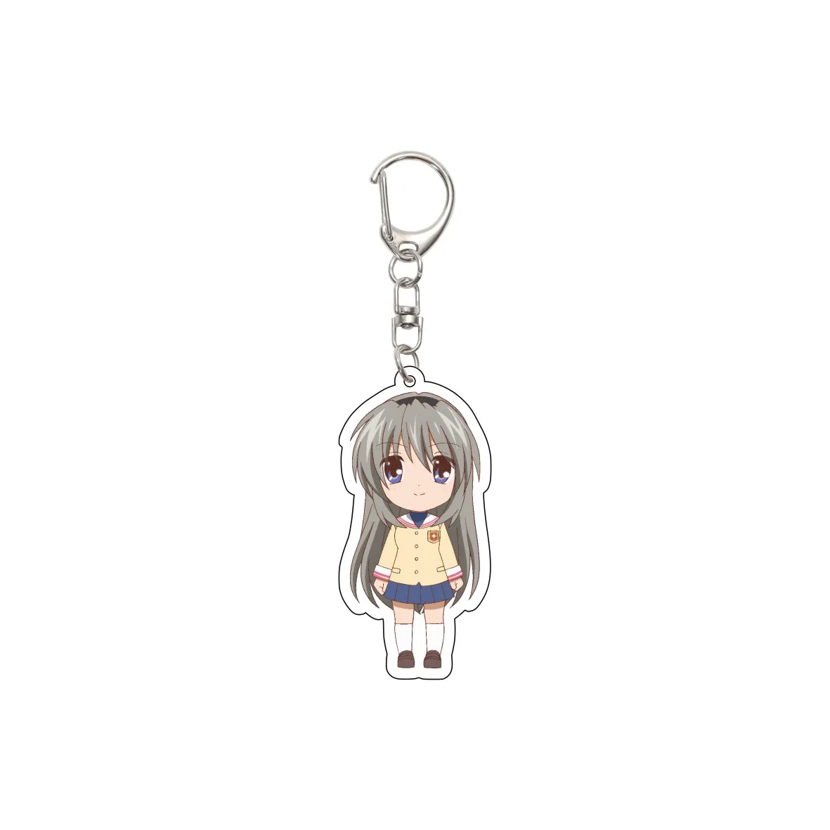 55MM Anime CLANNAD Keychain Okazaki Tomoya/Nagisa Furukawa/Okazaki Ushio Key Chain Acrylic Model Plate Christmas Gifts