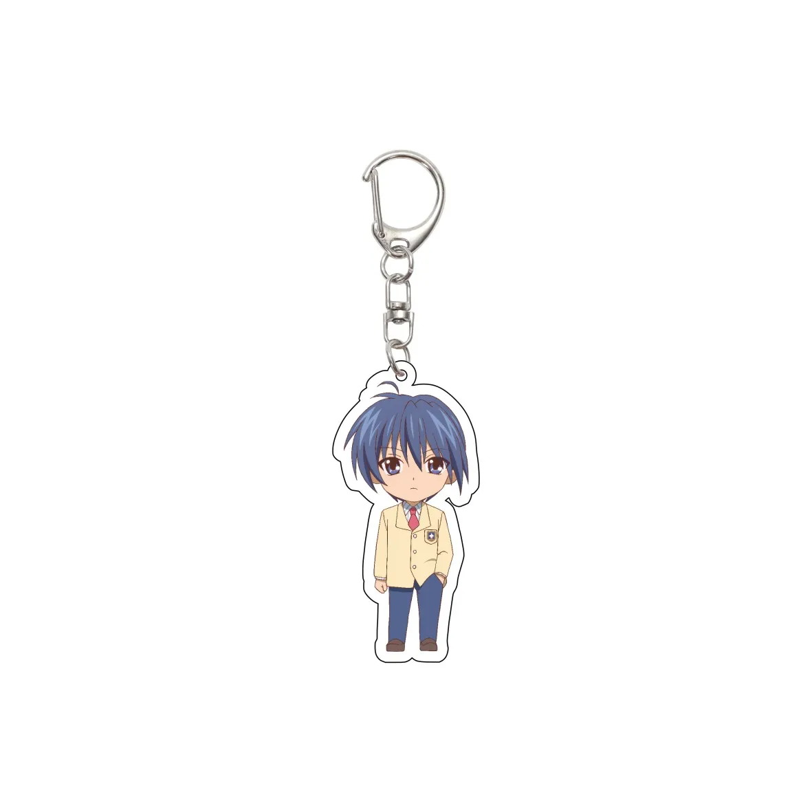 55MM Anime CLANNAD Keychain Okazaki Tomoya/Nagisa Furukawa/Okazaki Ushio Key Chain Acrylic Model Plate Christmas Gifts