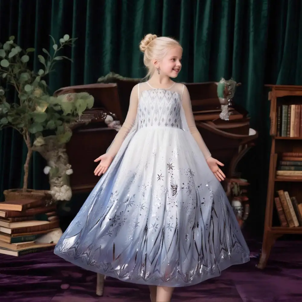 Cinderella Anna Elsa Costume Children Princess Dress for Girls Kids Cosplay Snow White Christmas Carnival Party Disguise Outfit