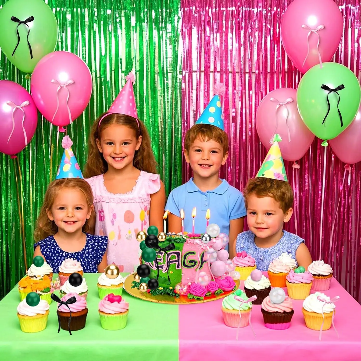 10 Pcs Colour Ball Happy Birthday Cake Topper 3CM Frosted Balls Kids Christmas Party Gift Cake Topper Wedding Dessert Decoration
