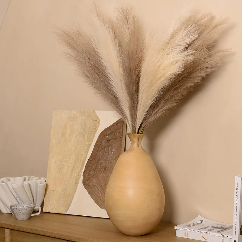 Large Artificial Pampas Grass 97cm Fake Pampas Floral 3/6 Branches Boho Farmhouse Room Wedding Decor Christmas Autumn Decoration