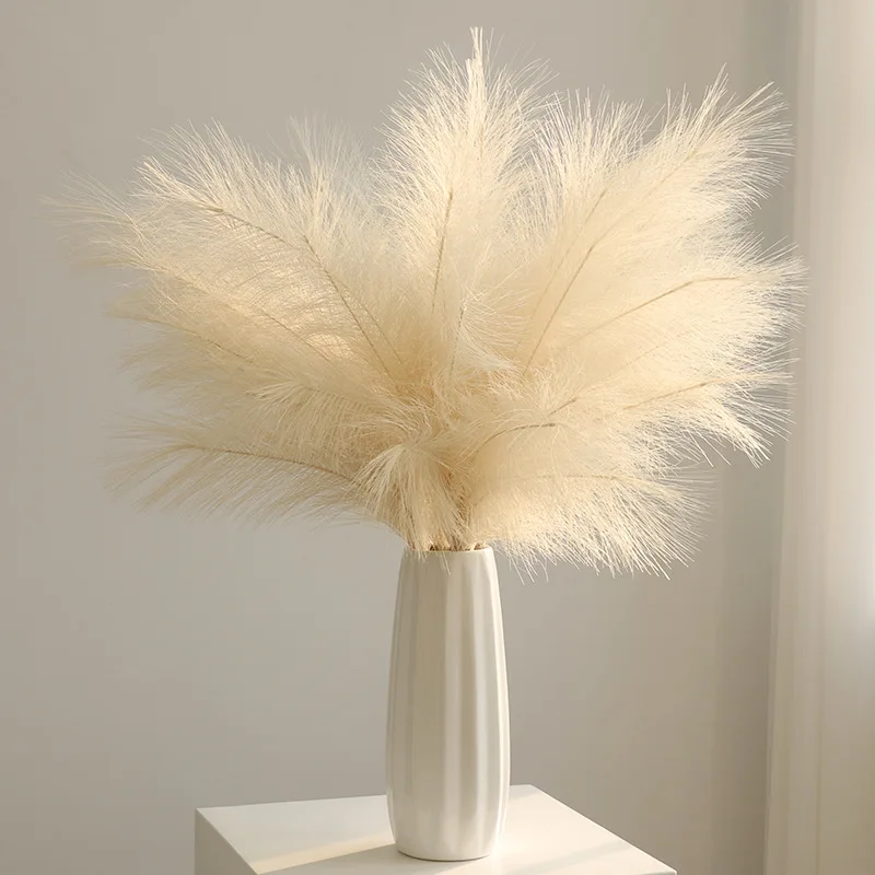 Large Artificial Pampas Grass 97cm Fake Pampas Floral 3/6 Branches Boho Farmhouse Room Wedding Decor Christmas Autumn Decoration
