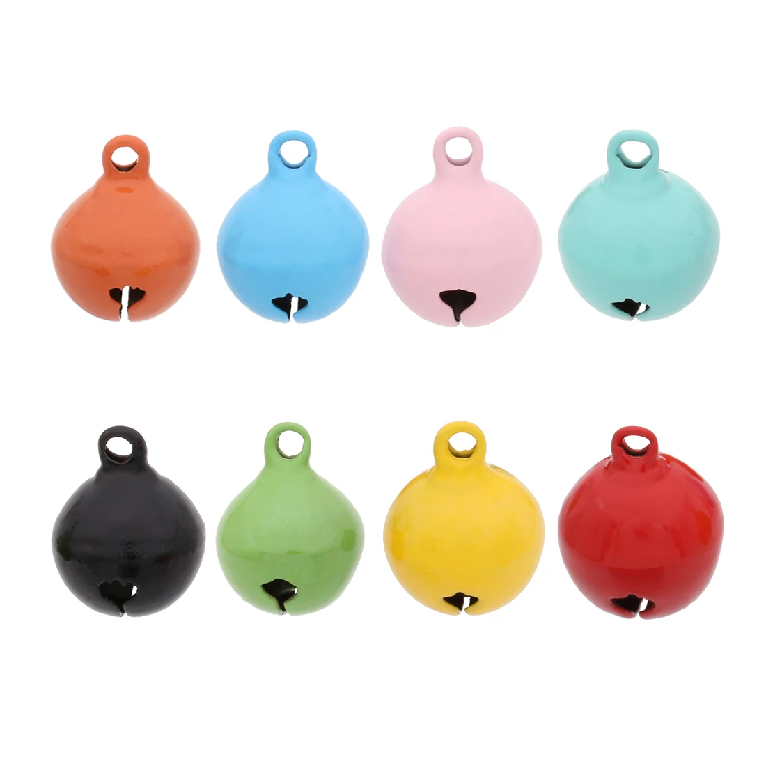 50pcs/lot Metal Jingle Bells 6/8/10/12/14mm Candy Color Christmas Bells Beads Ornaments For DIY Party Decorations Accessories