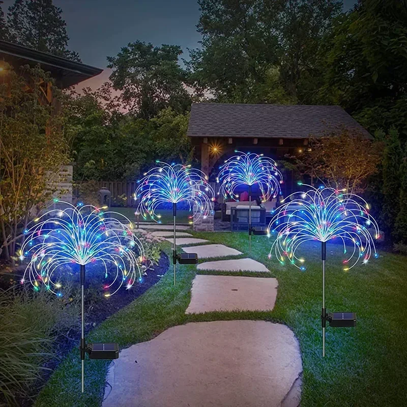 Solar Firework Fairy Lights 60 LED Outdoor Garden Decoration 8 Flashing Modes Lawn Pathway Lights Patio Party Christmas Wedding
