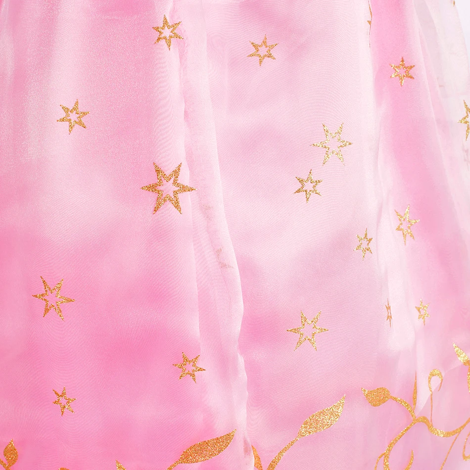 Baby Girl Party Ball Gown Girls Pink Dress Sets Child Christmas Clothes Kids Halloween Sleeping Beauty Aurora Princess Dresses