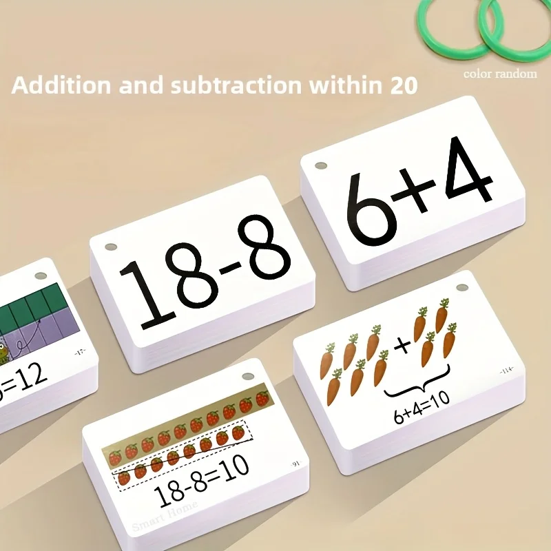 132 Cards with Addition and Subtraction Within 0-10, a Complete Set of Cards for Early Childhood Math Development, Including Addition, Subtraction, Multiplication, and Division Mental Arithmetic Cards, to Train Children's Mathematical Thinking, Concentration, and Help Them Learn, Suitable for School Supplies, Holiday Gifts, Classroom Activities, Arithmetic Practice, Educational Flashcards, Interactive Learning, Learning and Educational Writing Aids, Christmas Gifts