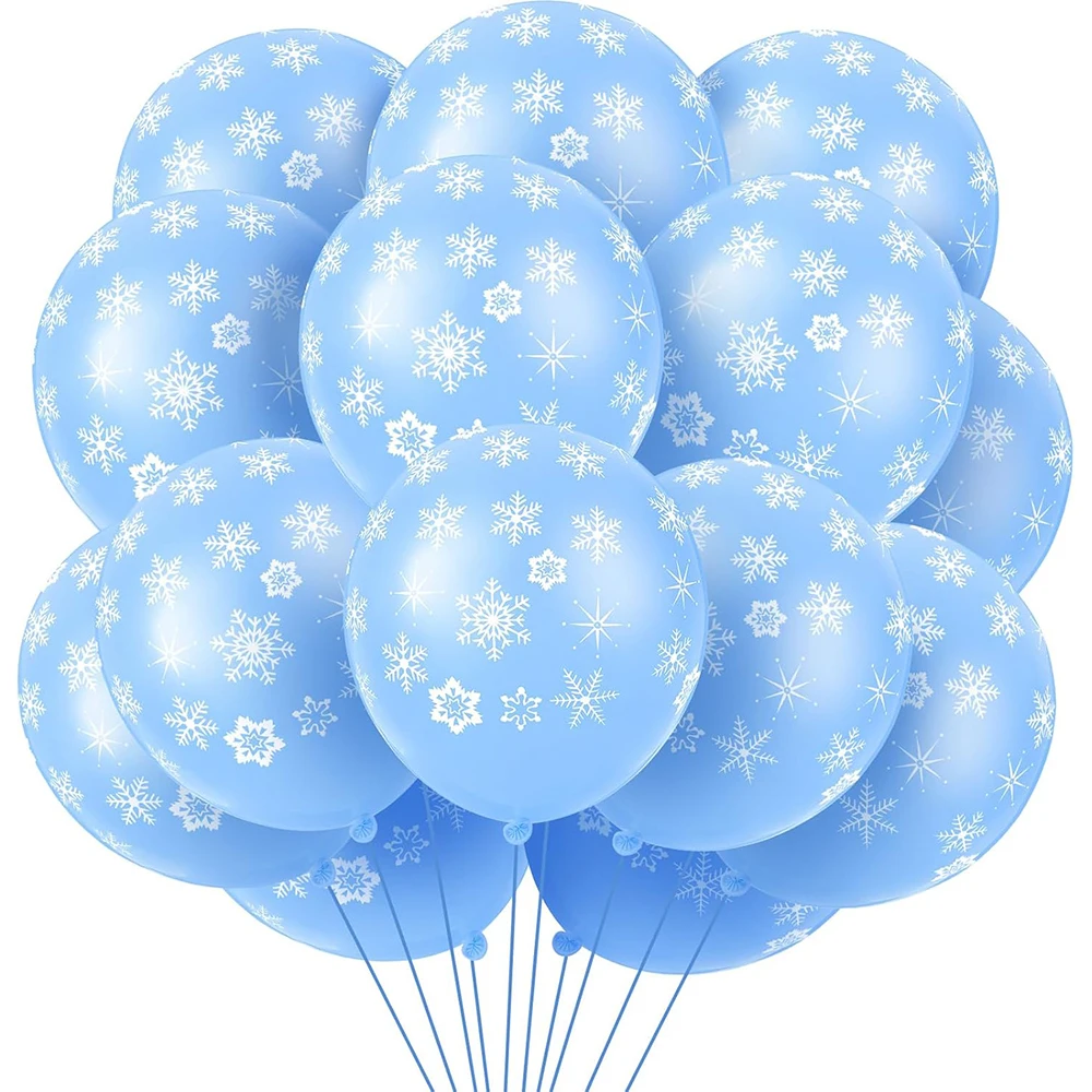 Snowflake Foil Mylar Balloon for Frozen Snow Princess Theme Birthday Party Decoration Christmas Winter Wonderland Party Supplies