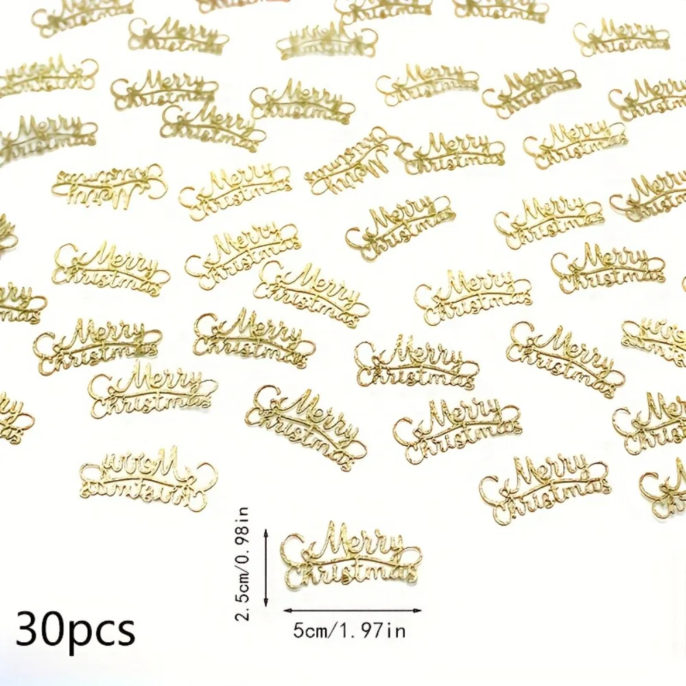 100pcs/Set Golden Glitter Merry Christmas Table Confetti Scatter for Xmas Christmas Holiday Party Favor Decorations Supplies