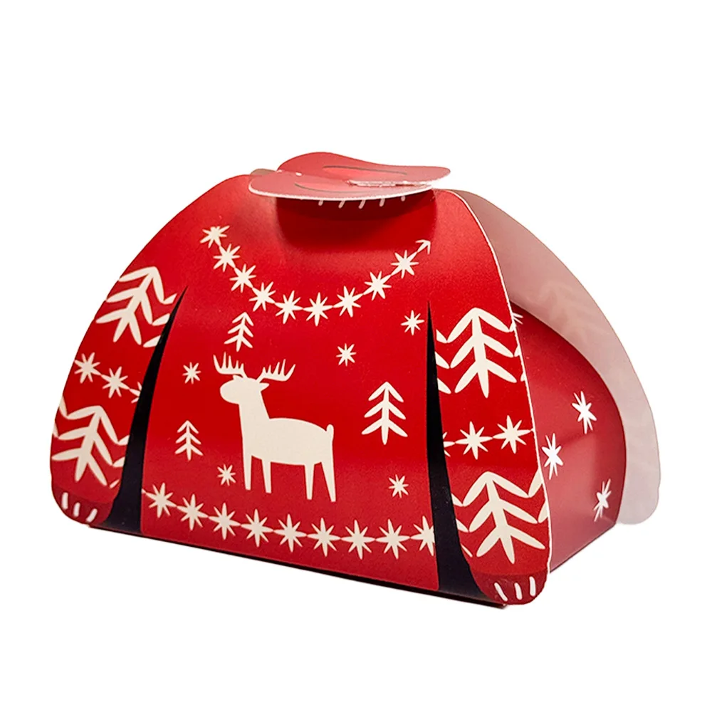 24pcs Christmas Candy Boxes Assorted 3D Christmas Ugly Sweater Cookie Paper Boxes Cloth Shape Treat Box for Xmas Party Decor 