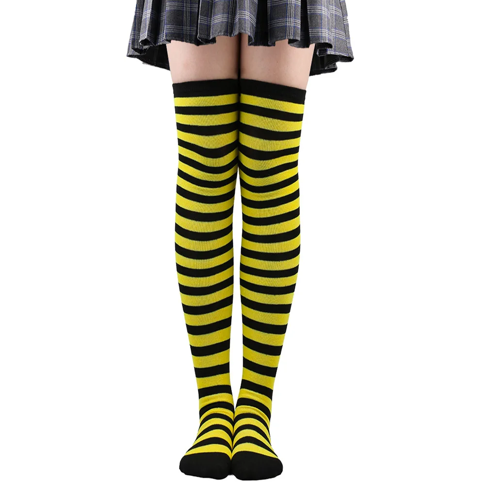 Striped Long Socks Women Over Knee High Stockings Christmas Halloween Cosplay Anime Performance Party Pinstripe Socks Gifts New