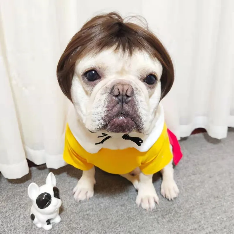 NONOR Pet Wigs Cosplay Props Funny Dogs Cats Cross-Dressing Hair Hat Costumes Head Accessories for Halloowen Christmas Supplies
