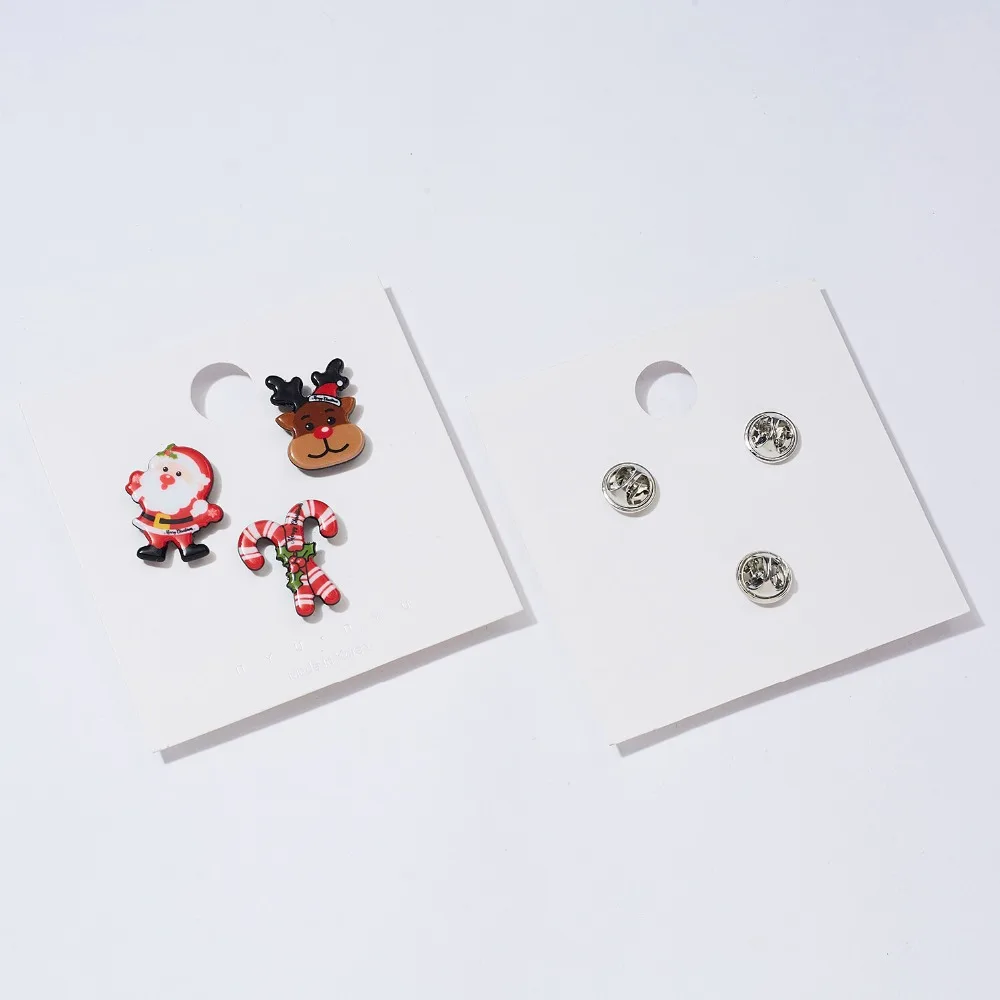 Fashion Xmas Brooch Badge Set for Women Christmas Pins Snowman Snowflake Deer Bell Hat Sock Tree Cartoon Cute Jewelry Gift