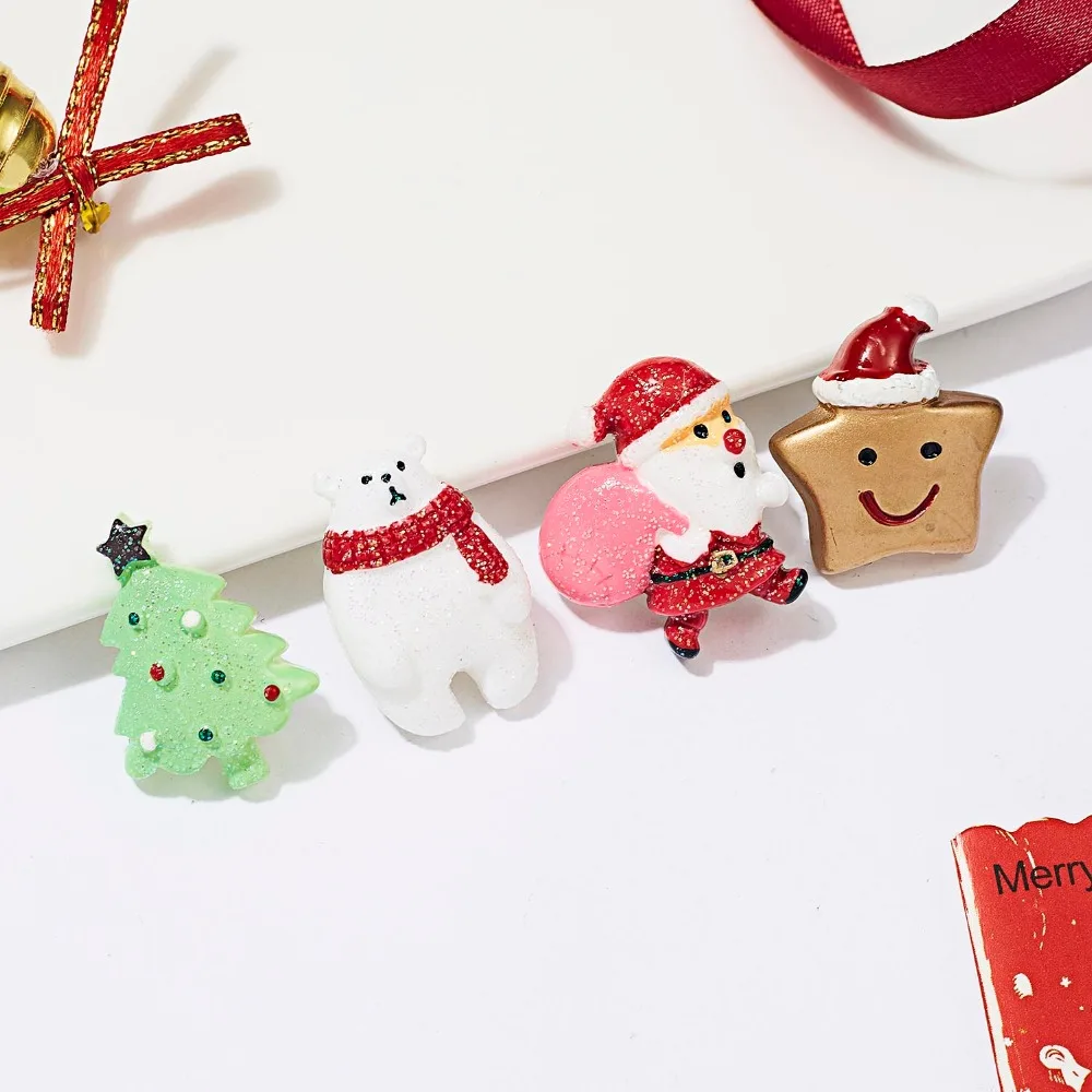 Fashion Xmas Brooch Badge Set for Women Christmas Pins Snowman Snowflake Deer Bell Hat Sock Tree Cartoon Cute Jewelry Gift