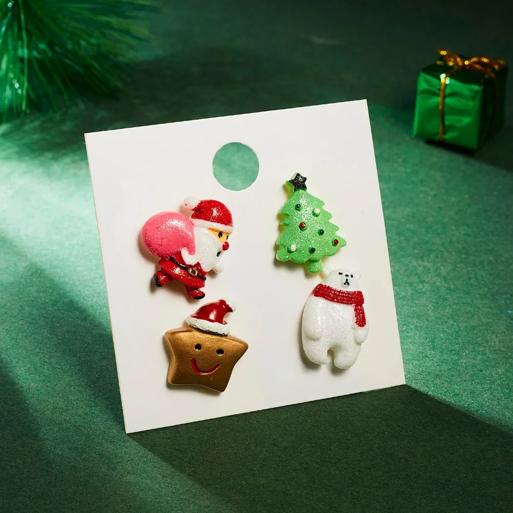Fashion Xmas Brooch Badge Set for Women Christmas Pins Snowman Snowflake Deer Bell Hat Sock Tree Cartoon Cute Jewelry Gift