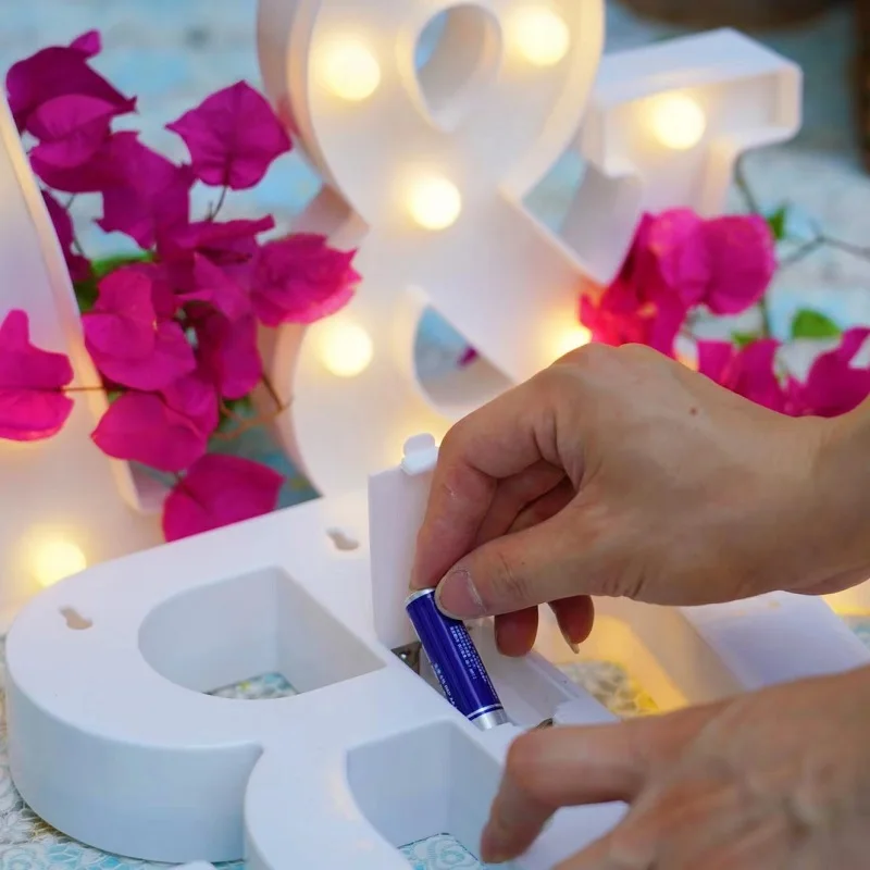 Alphabet Letter LED Lights Luminous Number Lamp Decor Battery Night Light for Home Wedding Birthday Christmas Party Decoration