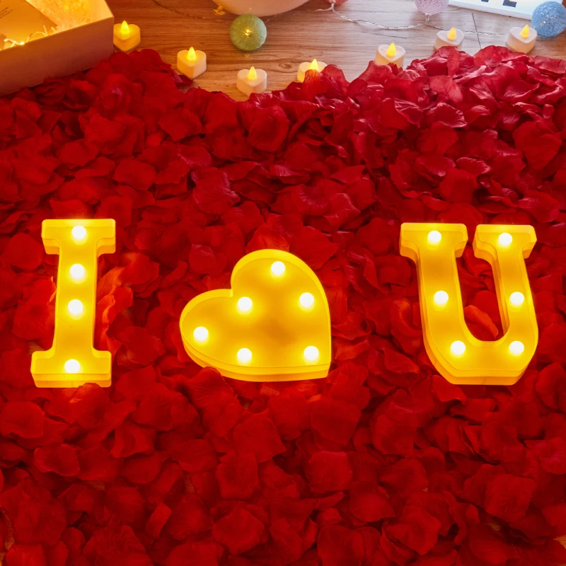 Alphabet Letter LED Lights Luminous Number Lamp Decor Battery Night Light for Home Wedding Birthday Christmas Party Decoration